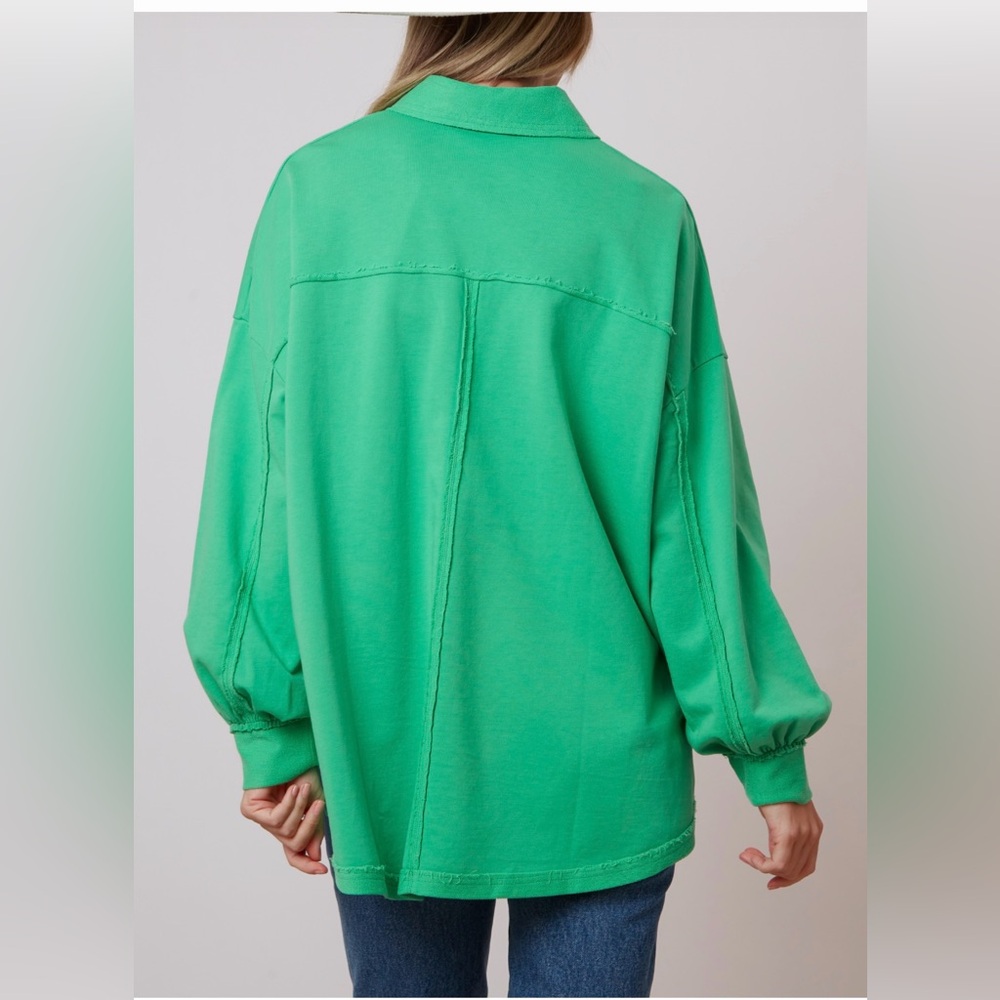 FANTASTIC FAWN RAW EDGE BUTTON DOWN - Picture 3 of 8